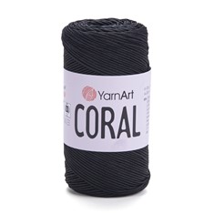 Zdjęcie sznurka YarnArt Coral czarnego. 