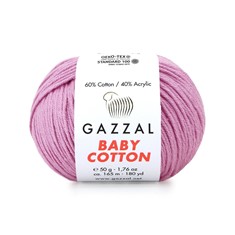 Zdjęcie włóczki Gazzal Baby Cotton różowej.